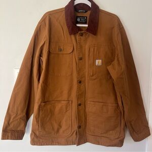Carhartt Rugged Flex Duck Brown Jacket Cost Men’s Medium M Loose Fit Workwear